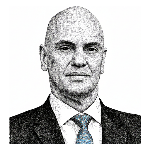 Woodcut portrait of Alexandre de Moraes