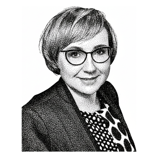Woodcut portrait of Anna Korwin-Piotrowska