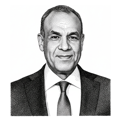 Woodcut portrait of Badr Abdelatty