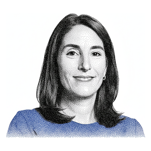Woodcut portrait of Beth Hammack
