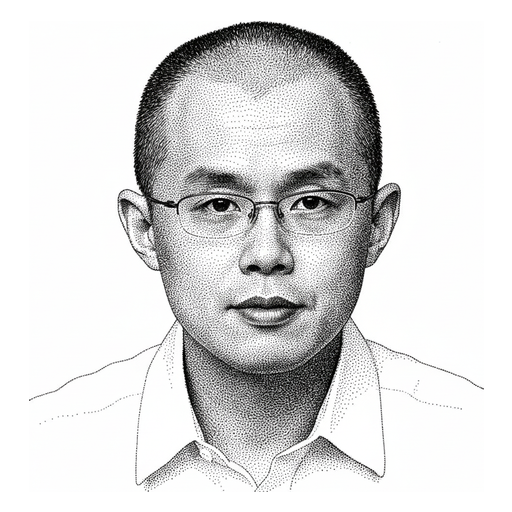 Woodcut portrait of Changpeng Zhao