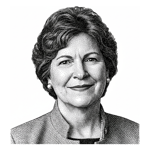 Woodcut portrait of Jeanne Shaheen