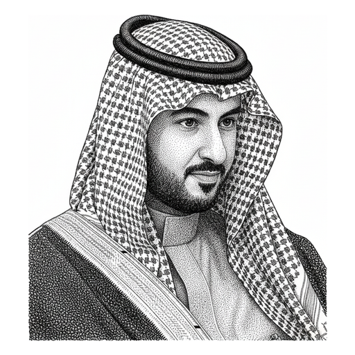 Woodcut portrait of Khalid bin Salman
