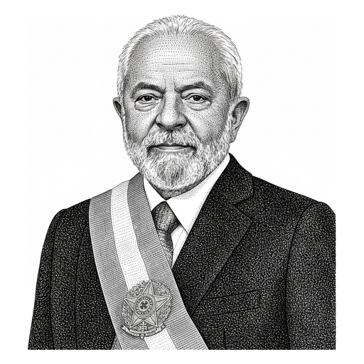 Woodcut portrait of Luiz Inácio Lula da Silva