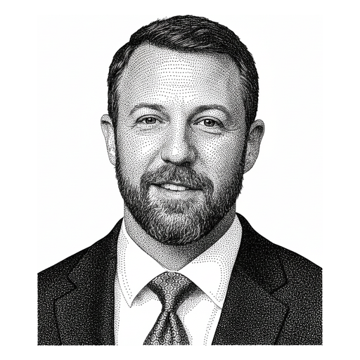 Woodcut portrait of Markwayne Mullin
