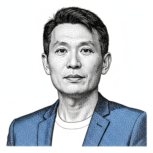 Woodcut portrait of Richard Teng