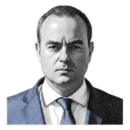 Woodcut portrait of Sébastien Lecornu