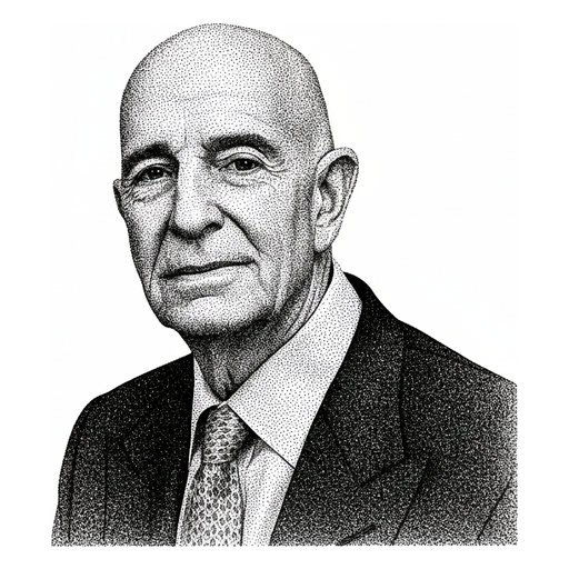 Woodcut portrait of Tom Barrack